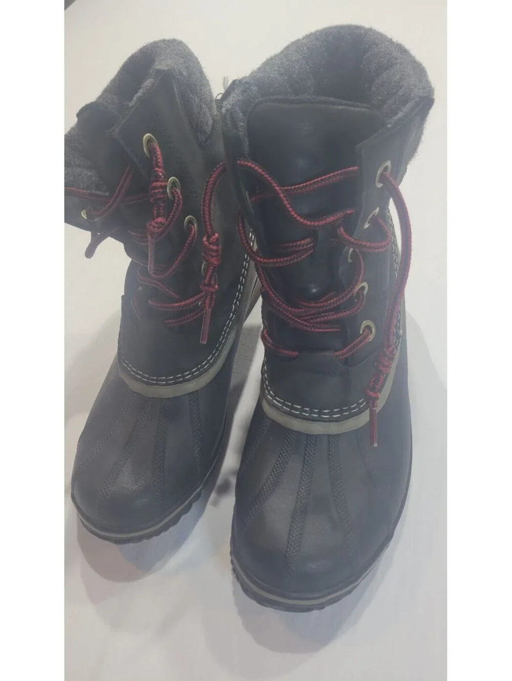 Sorel Women's Winter Lace-Up Boots Size 11 Black Natural Rubber Waterproof